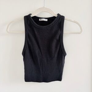 Black Cropped Tank Top
